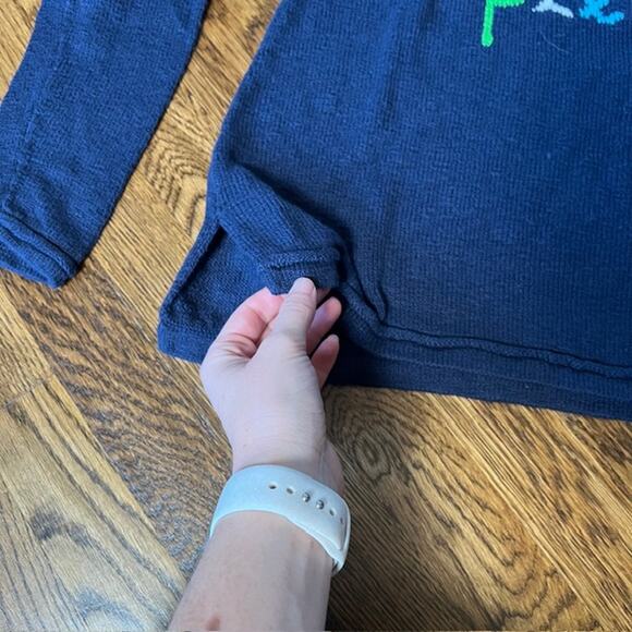 Lilly Pulitzer Danette Round Neck Sweater Beach Please Womens S True Navy - Picture 10 of 10